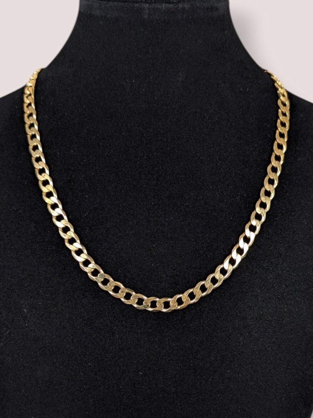 Gold Tone Curb Chain Necklace